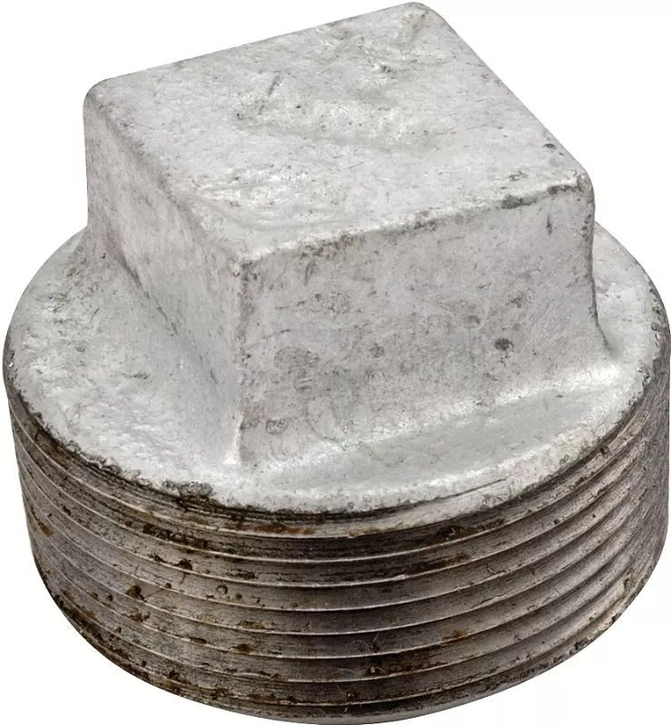1 Inch Galvanized Malleable Plug, Model 31-1g, Square Head, 150 Psi