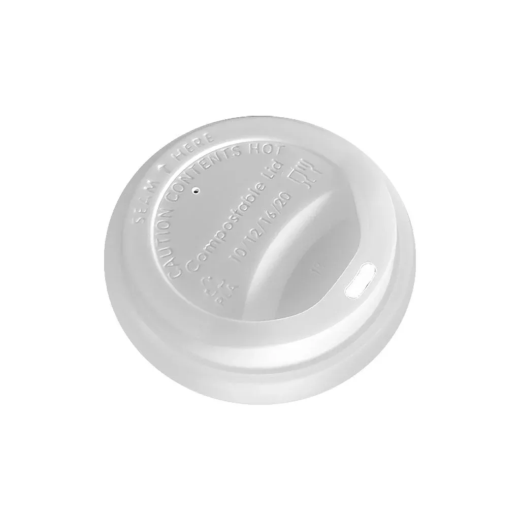 Compostable Cup Lids - Globe CPLA Lids Dome Top, 10 oz (Case of 1000), 6084
