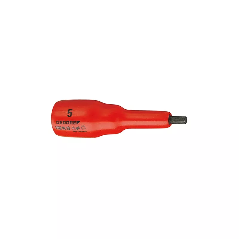 GEDORE 6124640 Vde Screwdriver, Bit Socket, 1/2, 8 mm
