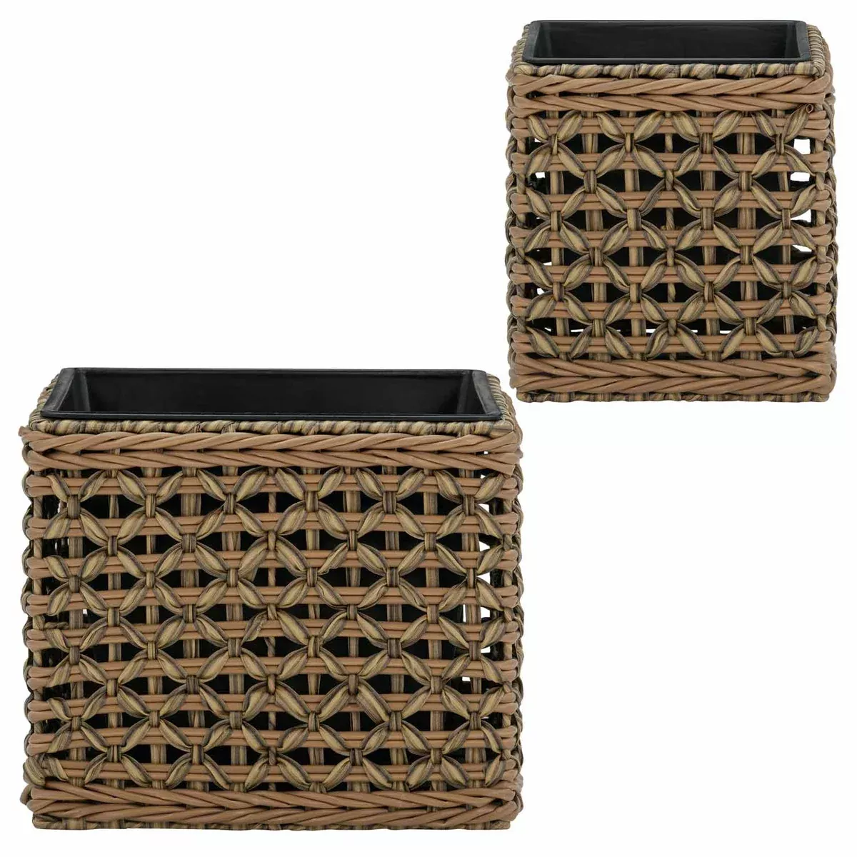 Planter - Grapevine Nesting Polyrattan Square Planters (2-Pack), PL10316