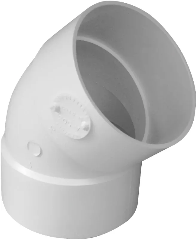 PVC Pipe Sewer And Drain 45-Degree Elbow, 4 In.