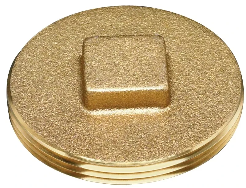 Raised Head Plug, Brass, 3-1/2 In.
