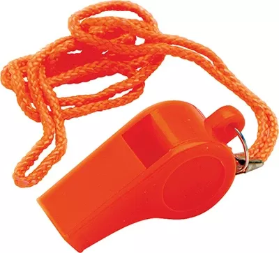 Safety Whistle, Orange Plastic