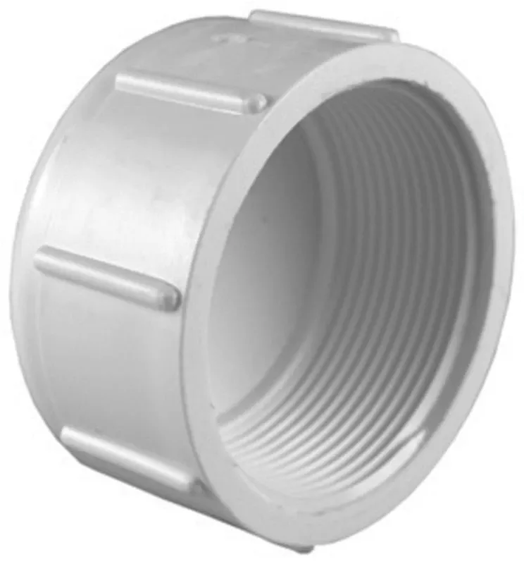 Schedule 40 Threaded Pipe Cap, White, 1-1/4 In.
