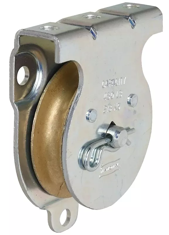 Single Pulley, Wall/Ceiling Mount, Zinc, 2 In.