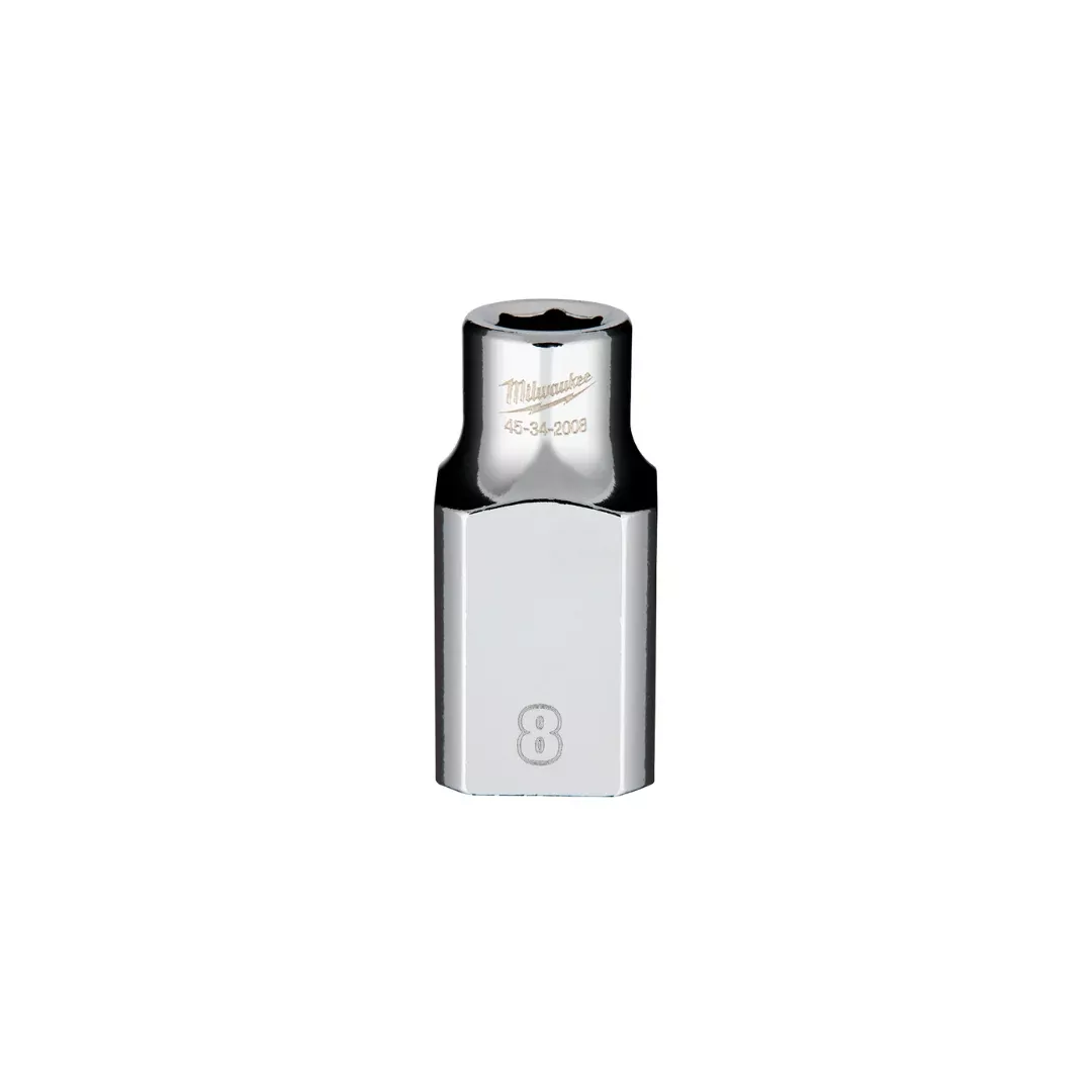 Socket - Milwaukee 1/2" Drive Metric 6-Point Socket with FOUR FLAT™ Sides, Various Sizes (8mm - 36mm), 45-34-20 / 45-34-91