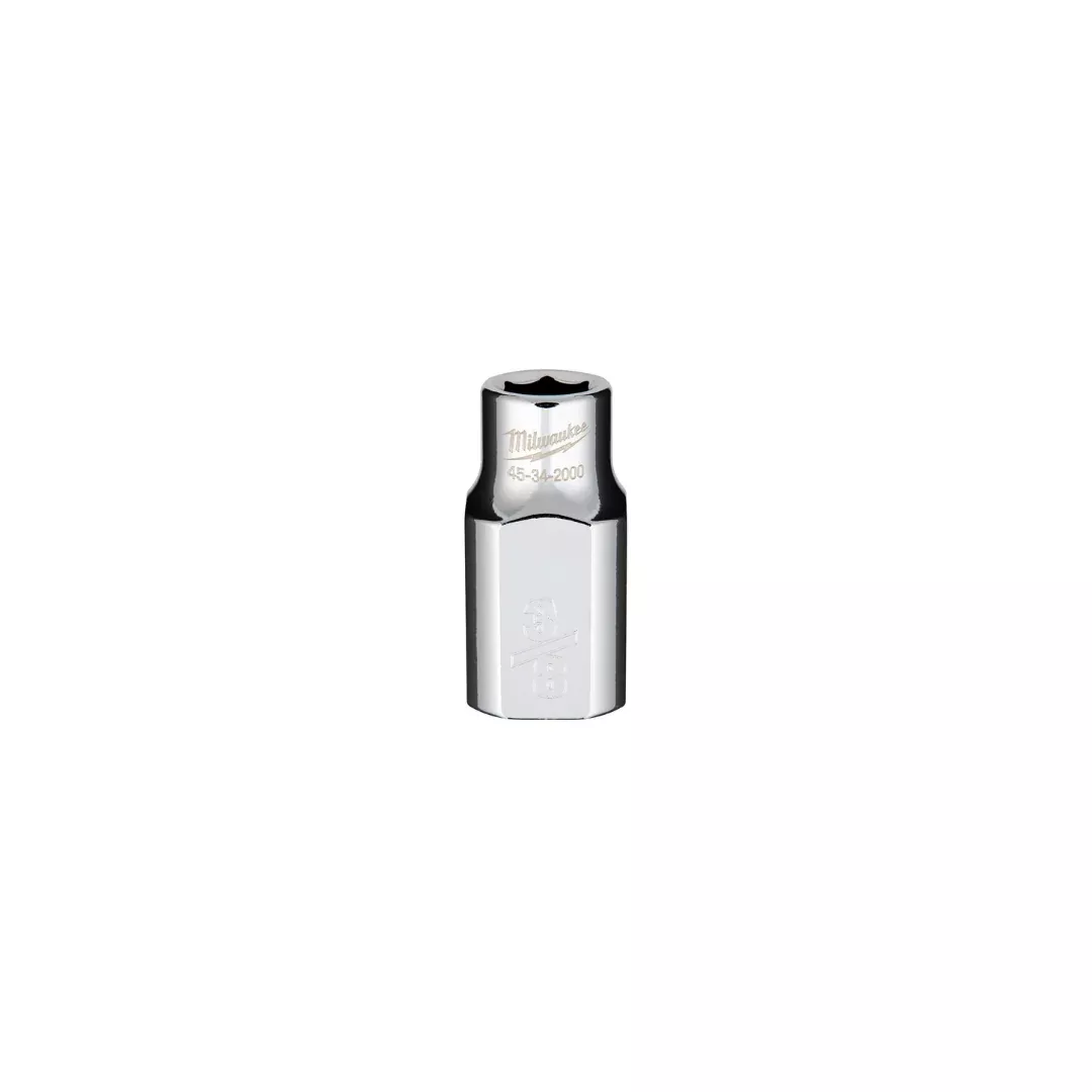 Socket - Milwaukee 1/2" Drive SAE 6-Point Socket with FOUR FLAT™ Sides, Various Sizes (3/8" - 1-1/2"), 45-34-200 / 45-34-91