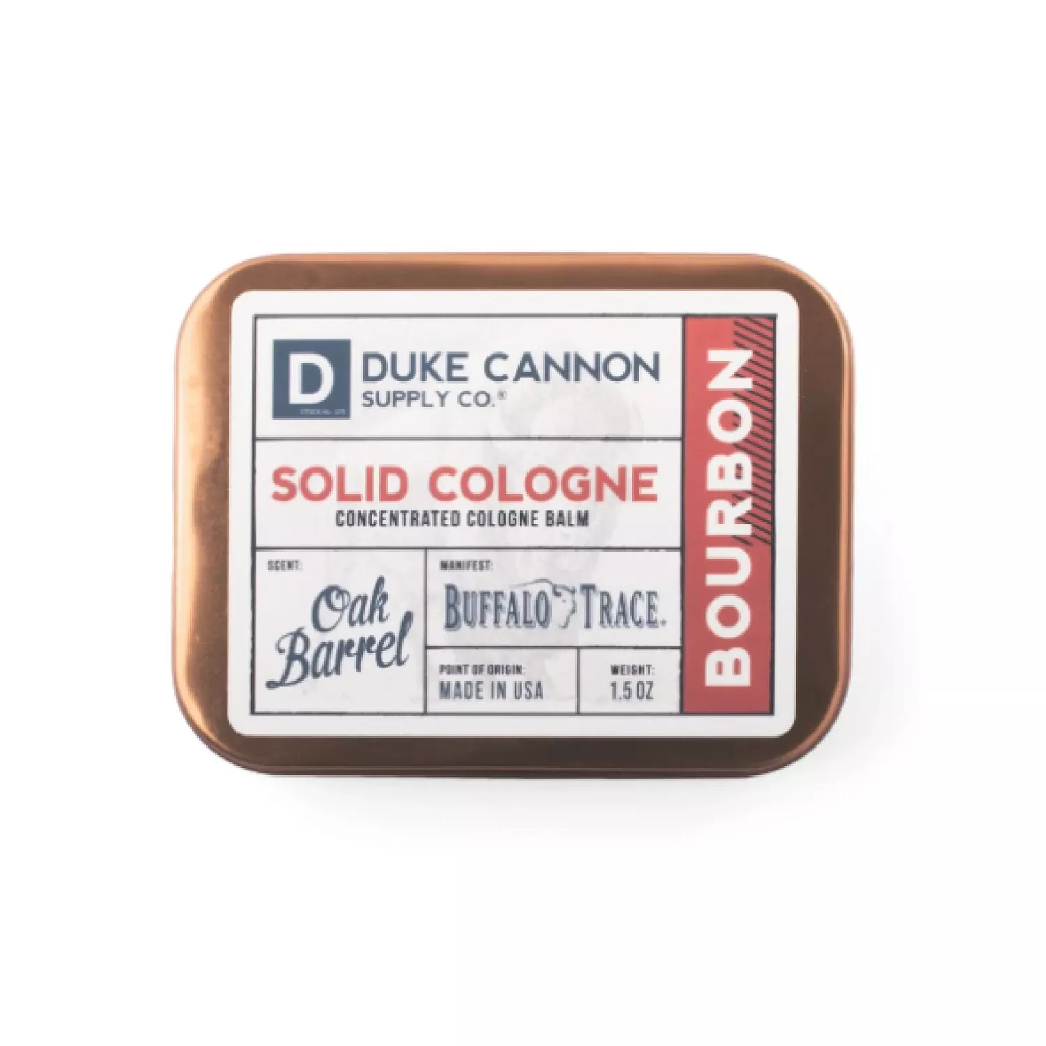 Solid Cologne, Bourbon, Oak Barrel, 1.5-oz.