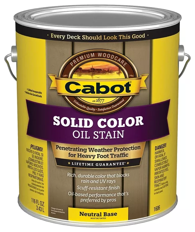 Solid Color Decking Oil Stain, Neutral Base, Gallon