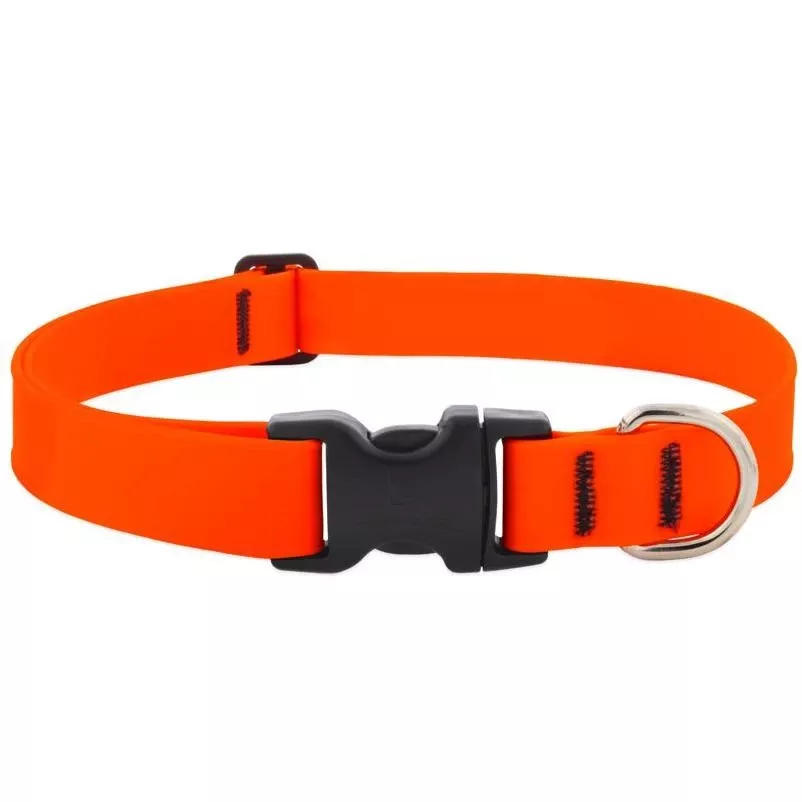 Splash Neon Orange Biothane Adjustable Dog Collar – Large