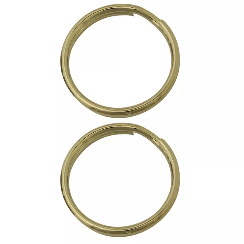 Split Key Ring, Brass-Plated, 1-In., 2-Pk.