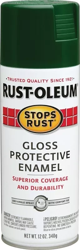 Stops Rust Spray Enamel, Hunter Green Gloss, 12-oz.