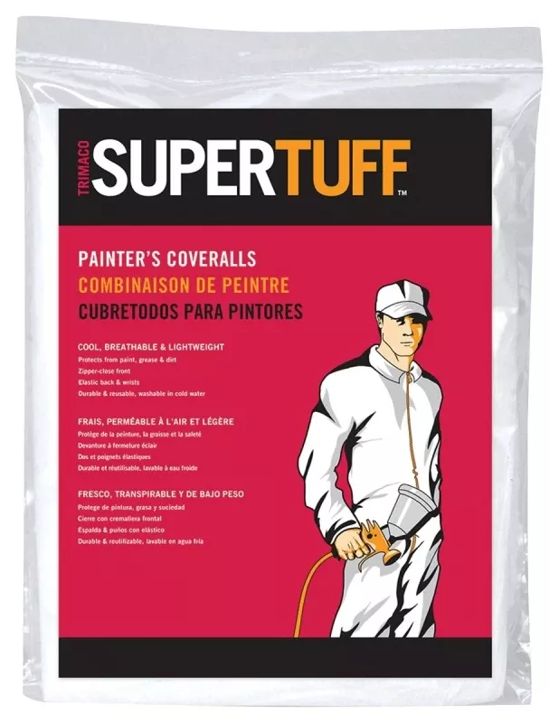 SuperTuff Disposable Coverall, White, XL