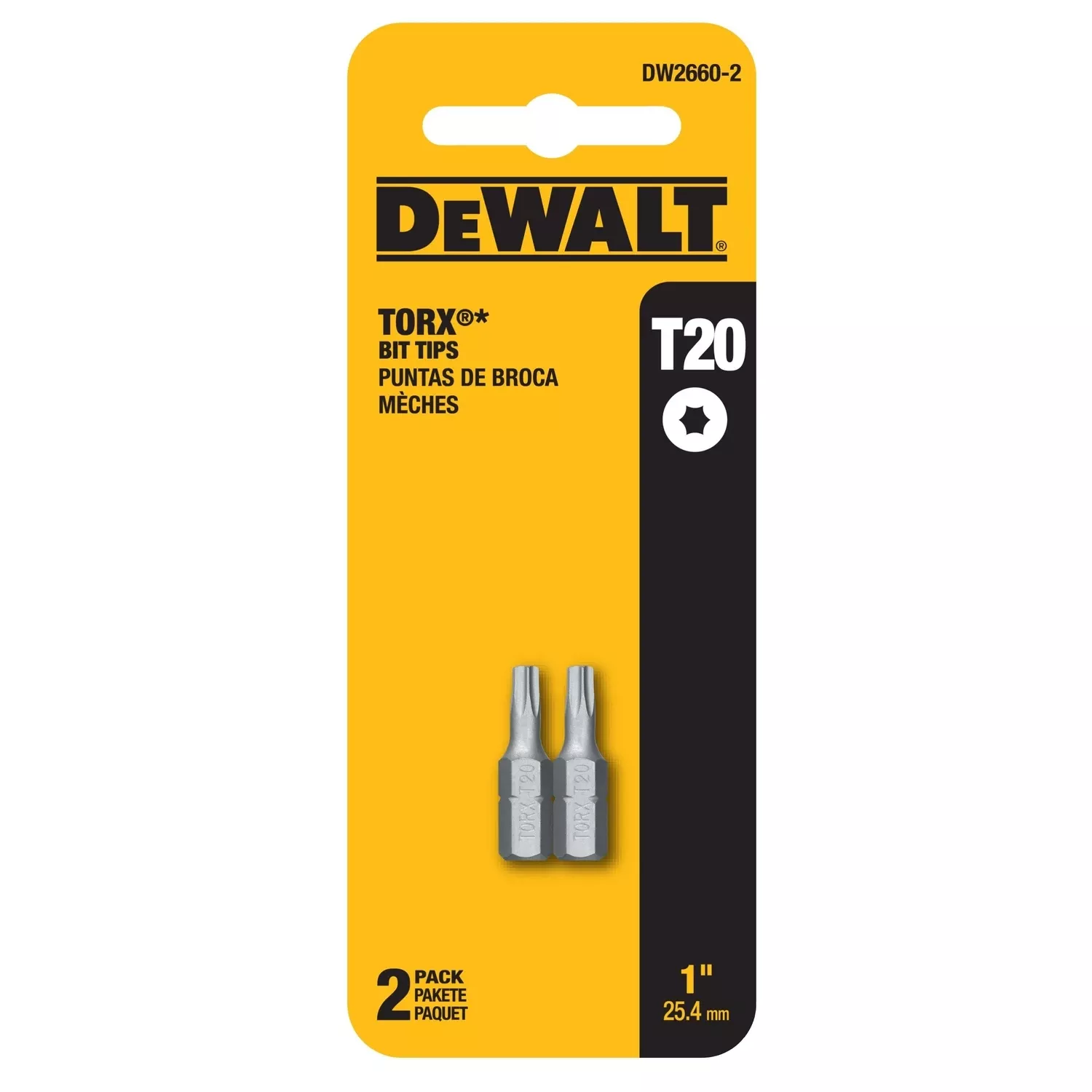 T20 Torx Bit Tip, 1 In., 2-Pk.