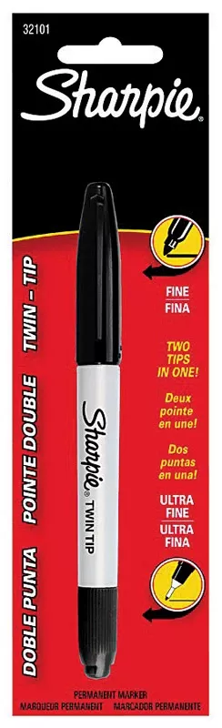 Twin-Tip Permanent Marker, Black