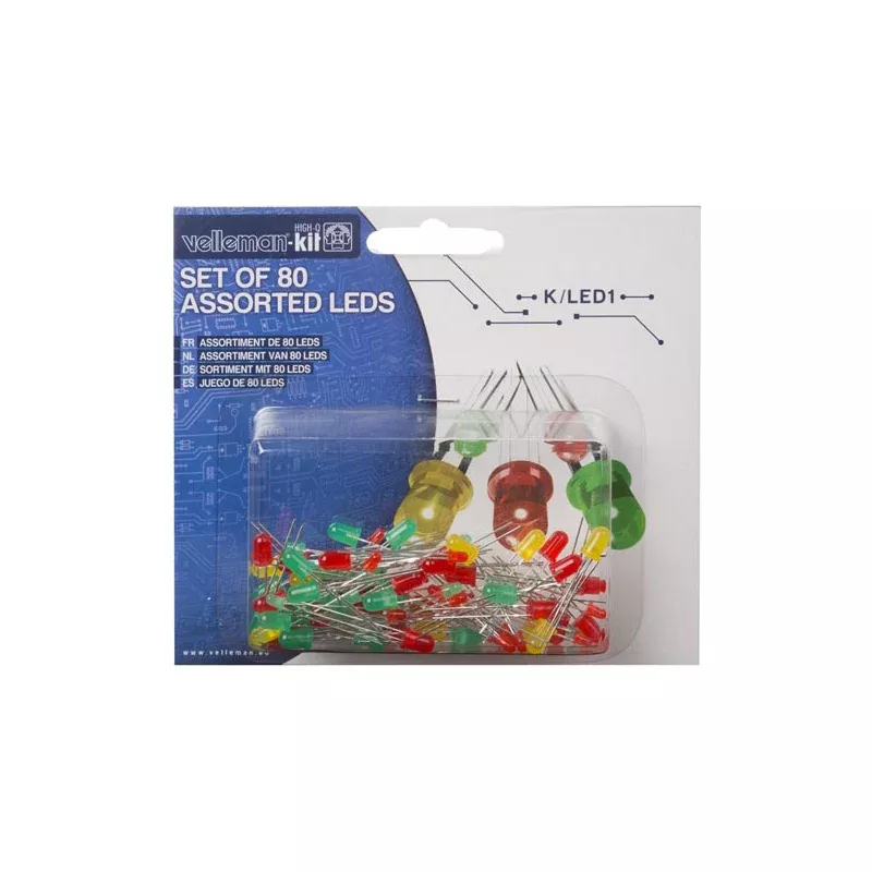 Velleman K/LED1 80 Assorted L.E.D.s (Light Emitting Diodes)