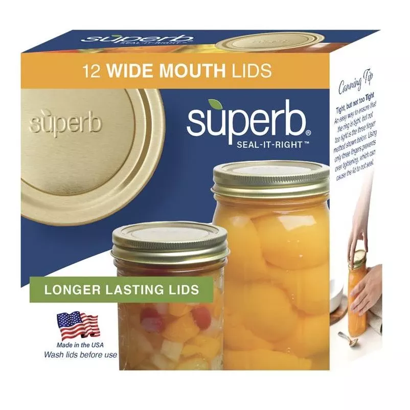 Wide-mouth Canning Lids – Pack Of 12