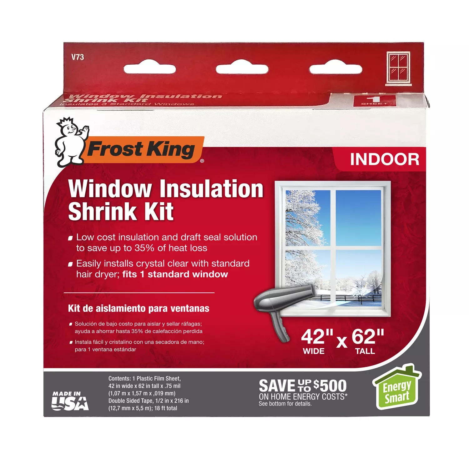 Window Insulation Kit, 42 x 62 In.