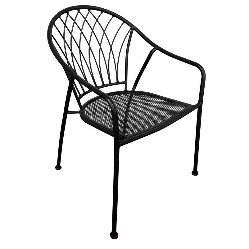 Winston Black Steel Stackable Outdoor Chair