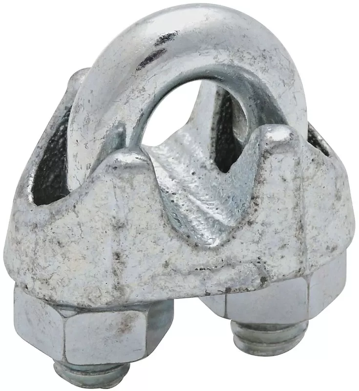 Wire Cable Clamp, Zinc, 1/4 In.