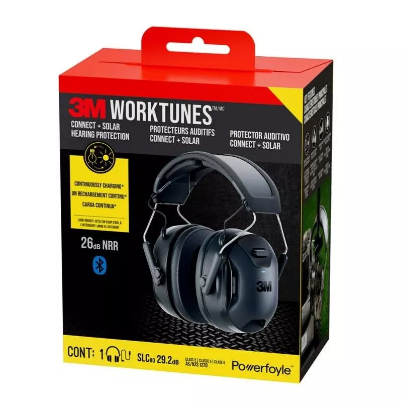 Worktunes Bluetooth-enabled 26 db Plastic Hearing Protector – Black